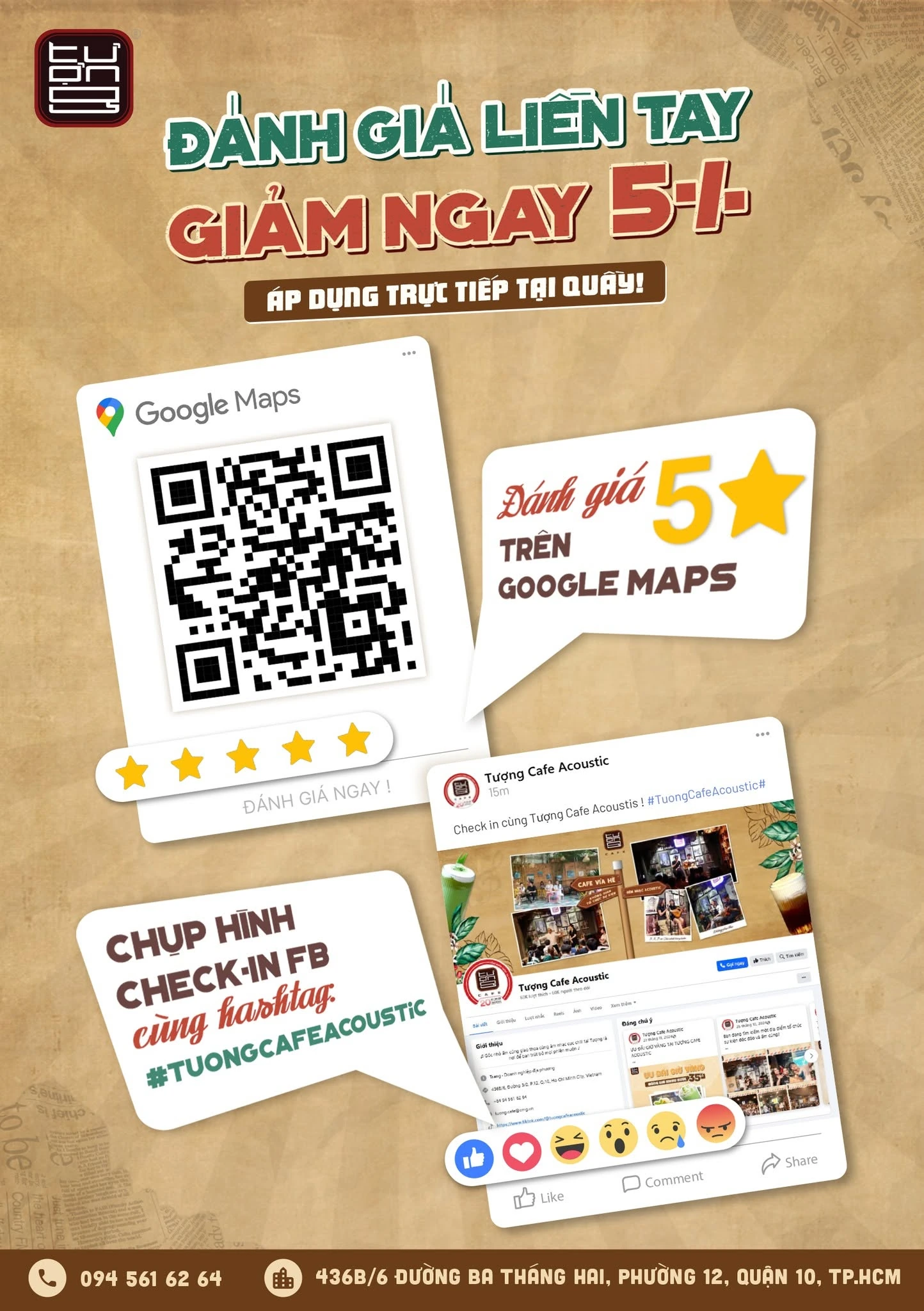 Ấn phẩm đánh giá và check-in tại quán