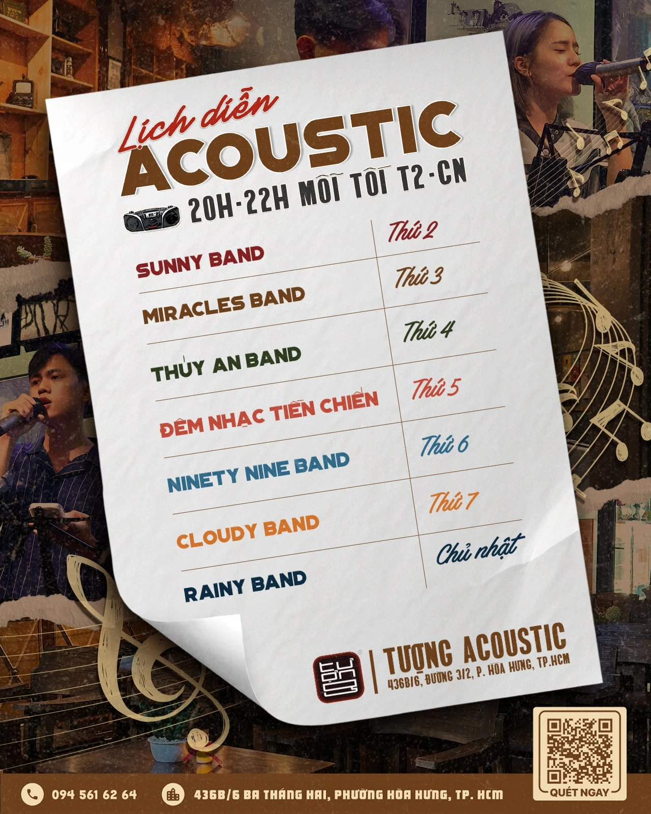 Lịch diễn acoustic hằng tuần